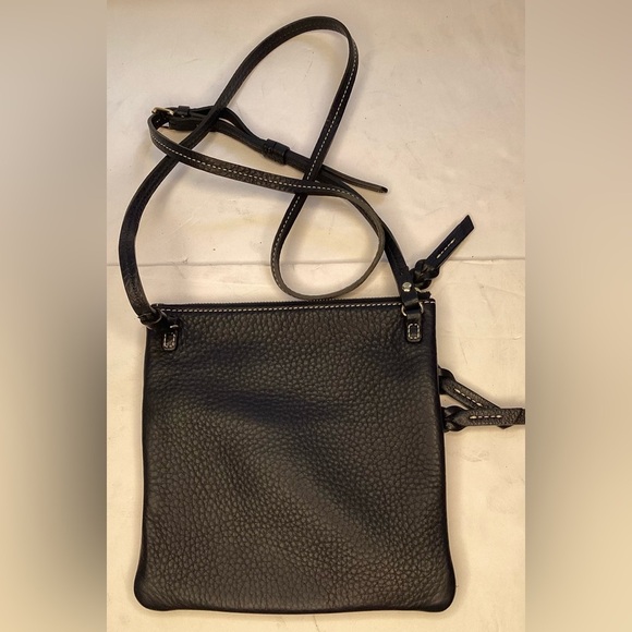 Dooney and Bourke midnight blue, triple zip, 8” x 8” crossbody leather purse - Picture 2 of 6